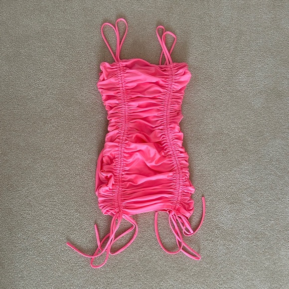 Pink Ruched Mini Dress - Picture 2 of 3